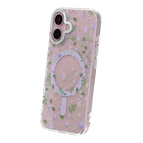 iPhone 16 Deksel blomstrete MagSafe Lilla