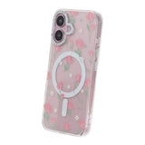 iPhone 16 Deksel blomstrete MagSafe Rosa