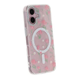iPhone 16 Deksel blomstrete MagSafe Rosa