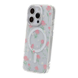 iPhone 16 Pro Max Deksel Blomstret MagSafe Rosa