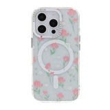 iPhone 16 Pro Deksel blomstrete MagSafe Rosa