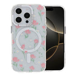 iPhone 16 Pro Deksel blomstrete MagSafe Rosa