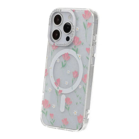 iPhone 16 Pro Deksel blomstrete MagSafe Rosa