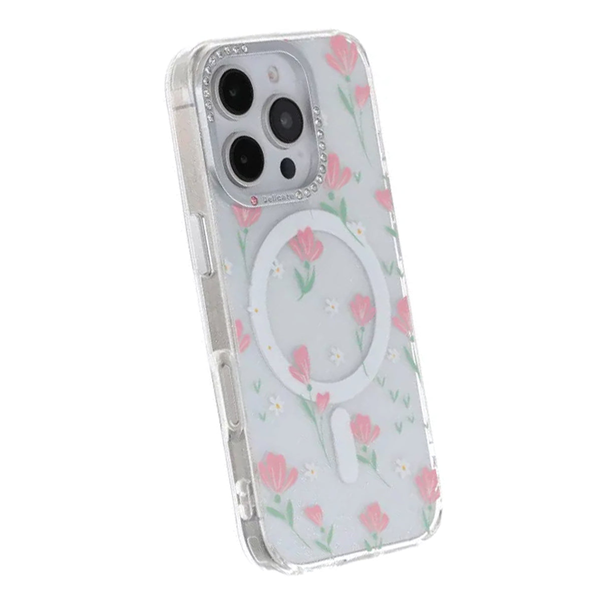 iPhone 16 Pro Deksel blomstrete MagSafe Rosa