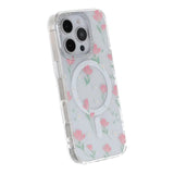 iPhone 16 Pro Deksel blomstrete MagSafe Rosa