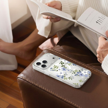iPhone 17 Pro Max Deksel Blomstermønster MagSafe Blå
