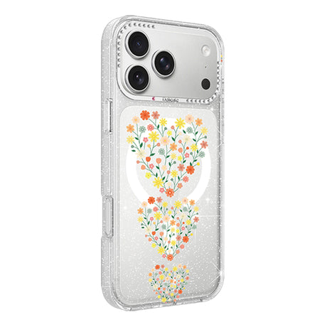 iPhone 17 Pro Max Deksel Blomstermønster MagSafe Hjerter