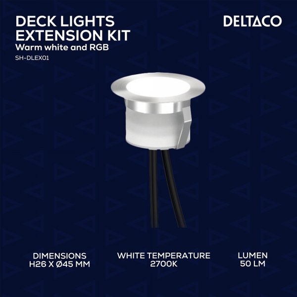 Deltaco Smart Home Forlengersett for SH-DLK01 Patio belysning 5-pakning