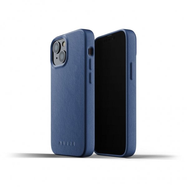 Mujjo iPhone 13 Mini Deksel Full Leather Case Monaco Blue