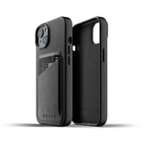 Mujjo iPhone 13 Deksel Full Leather Wallet Case Svart