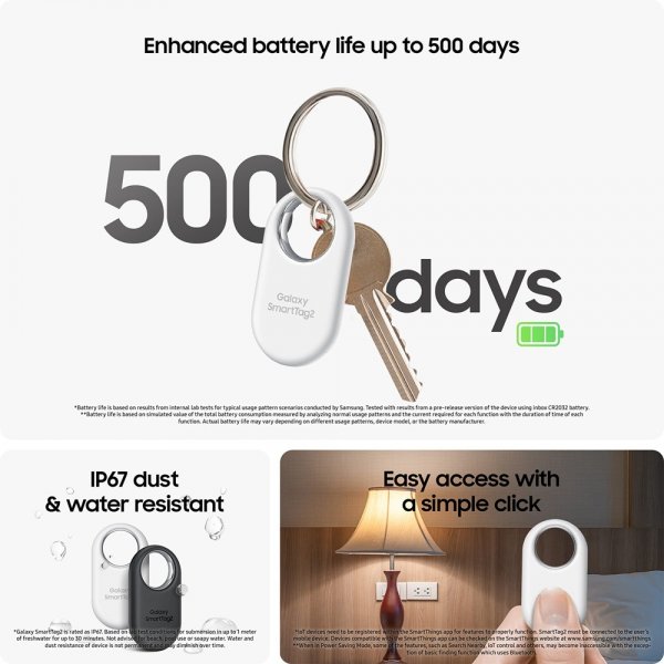 Samsung Galaxy SmartTag 2 Hvit
