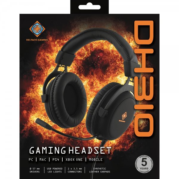 Deltaco Gaming DH310 Stereo Gaming Headset Svart