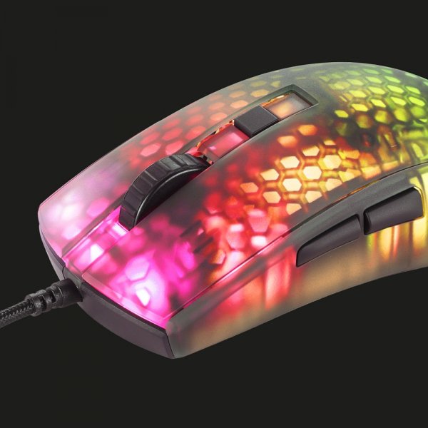 Deltaco Gaming DM310 Spillmus Halvgjennomsiktig Svart