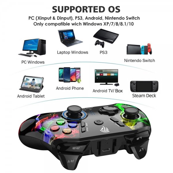 EasySMX Arion 9110 Programmable Keys Wireless Game Controller Colorful