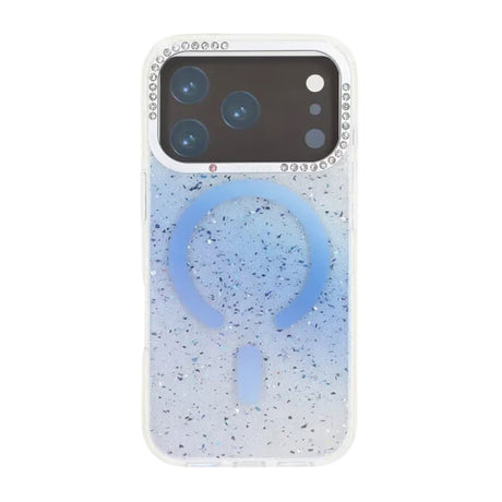 iPhone 17 Pro Deksel Glitter Diamond MagSafe Blå