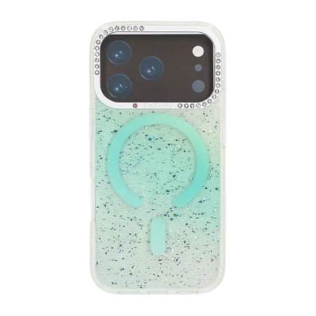 iPhone 17 Pro Deksel Glitter Diamond MagSafe Grønn