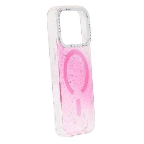 iPhone 17 Pro Deksel Glitter Diamond MagSafe Rosa