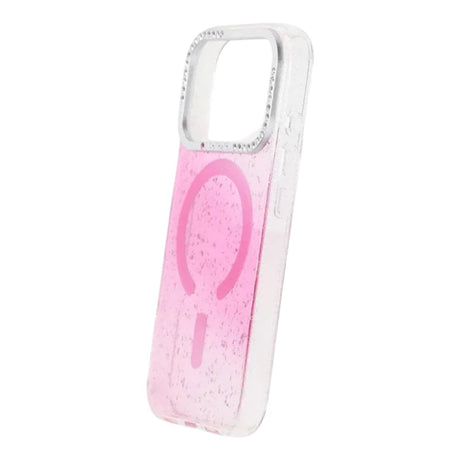 iPhone 17 Pro Deksel Glitter Diamond MagSafe Rosa