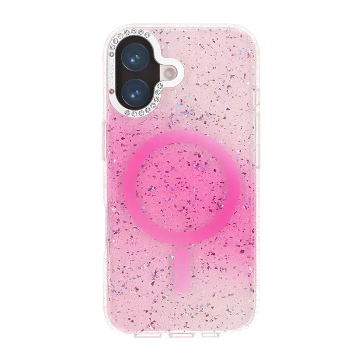 iPhone 17 Deksel Glitter Diamond MagSafe Rosa