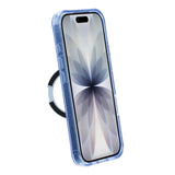 iPhone 17 Deksel med glitter og stativ, MagSafe, Blå