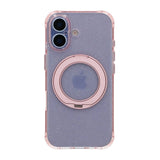 iPhone 17 Deksel med glitter og stativ, MagSafe, Rosa