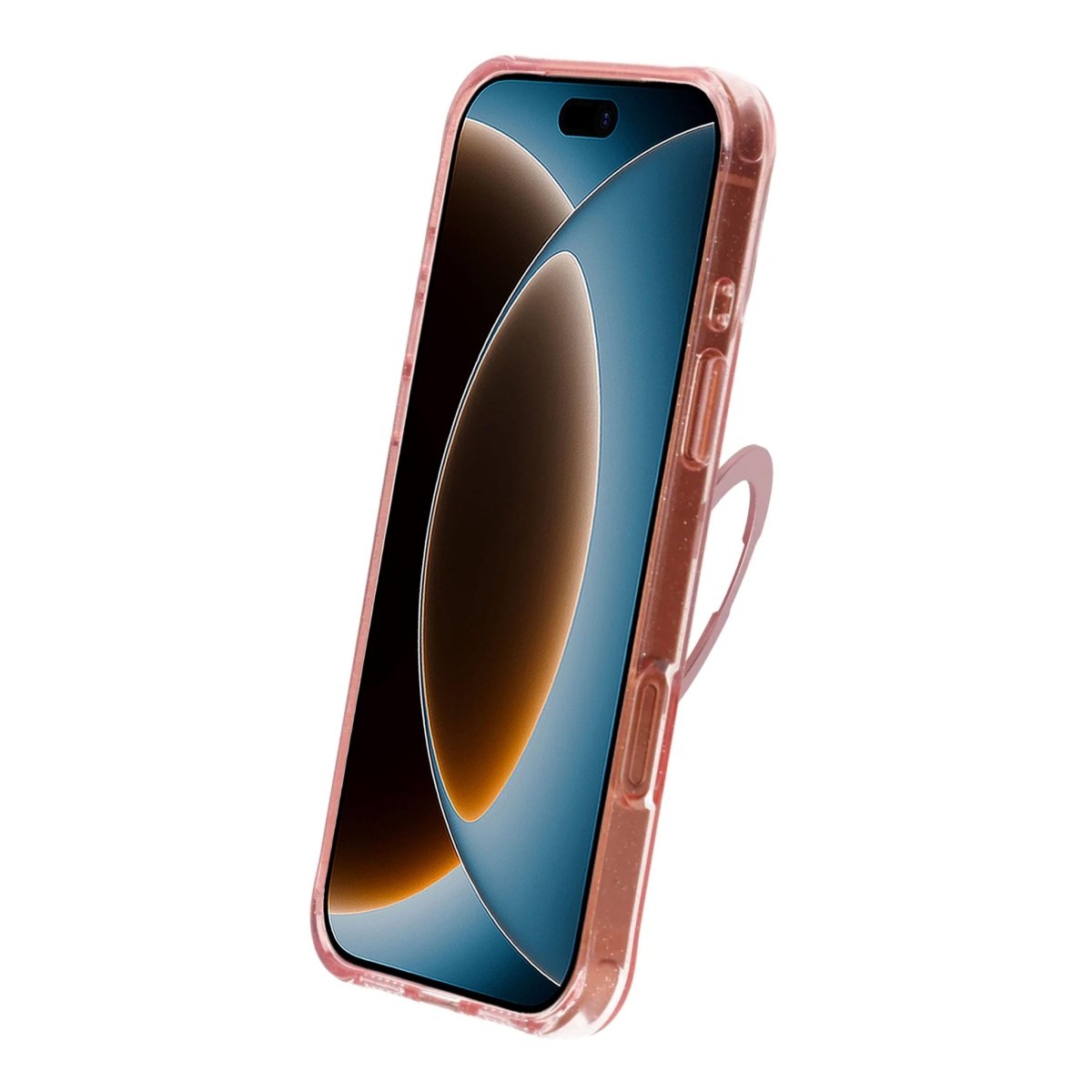 iPhone 17 Pro Max/iPhone 18 Pro Max Deksel Glitter Stativ MagSafe Rosa
