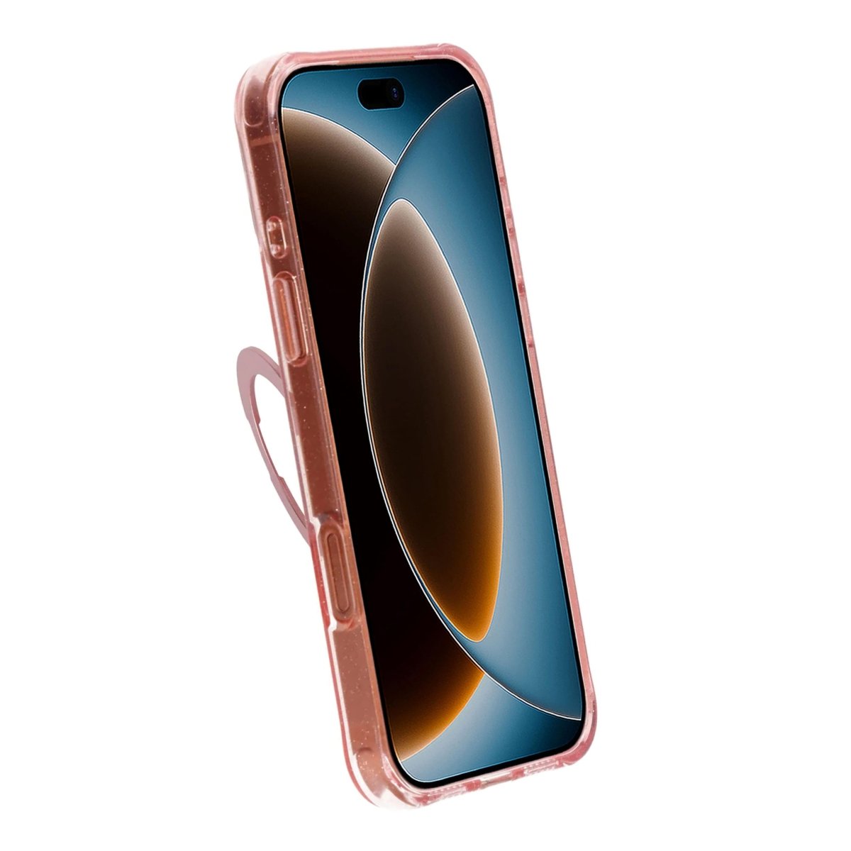 iPhone 17 Pro Max/iPhone 18 Pro Max Deksel Glitter Stativ MagSafe Rosa