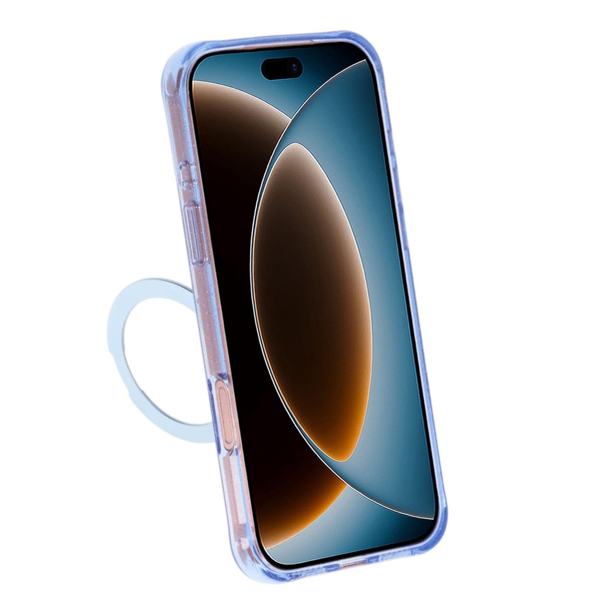 iPhone 17 Pro/iPhone 18 Pro Deksel Glitter Stativ MagSafe Blå
