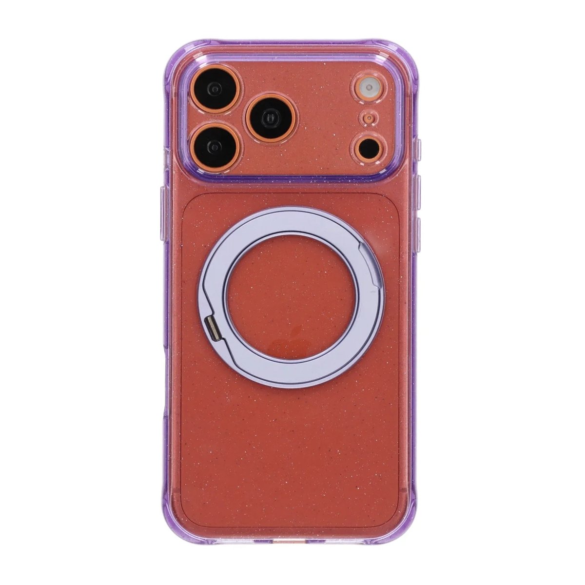 iPhone 17 Pro/iPhone 18 Pro Deksel Glitter Stativ MagSafe Lilla