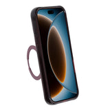 iPhone 17 Pro/iPhone 18 Pro Deksel Glitter Stativ MagSafe Mørkerød