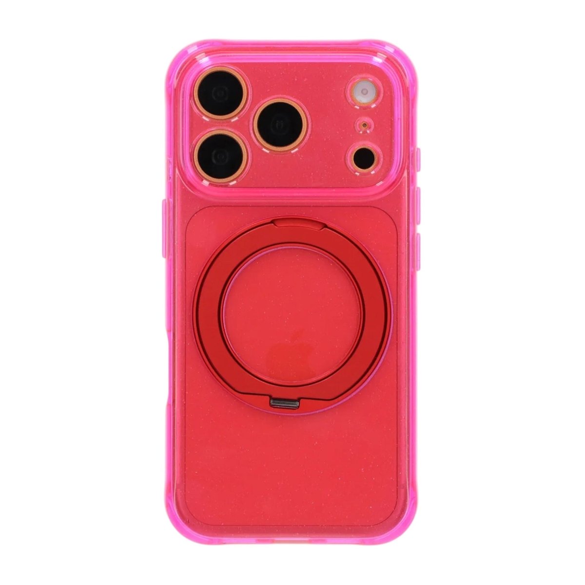 iPhone 17 Pro/iPhone 18 Pro Deksel Glitter Stativ MagSafe Rød