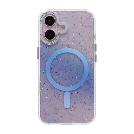 iPhone 16 Deksel Glitter Diamond MagSafe Blå