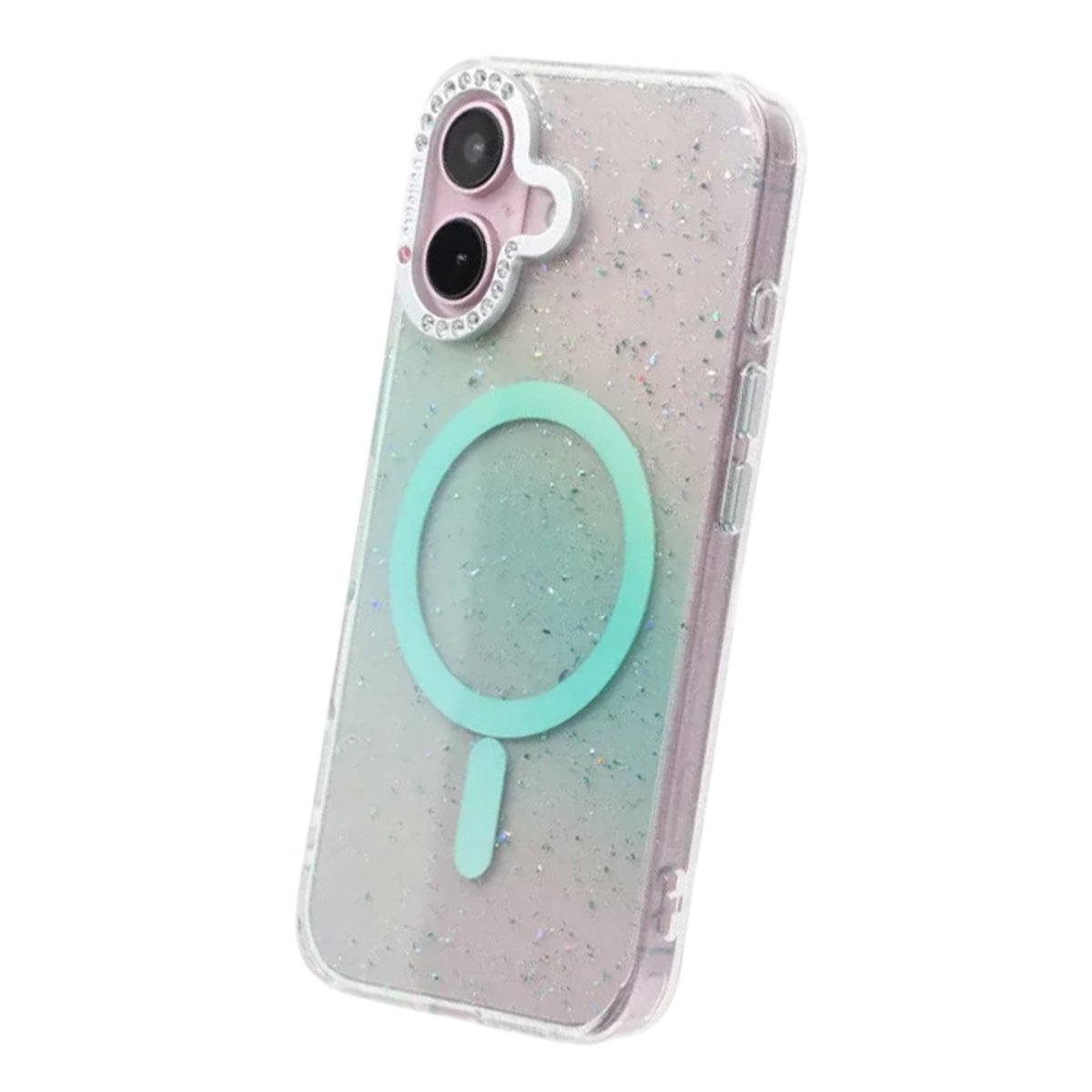 iPhone 16 Deksel Glitter Diamond MagSafe Grønn