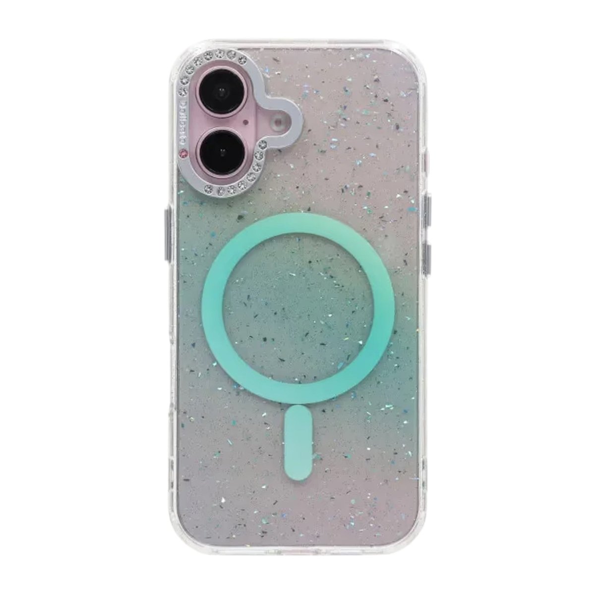 iPhone 16 Deksel Glitter Diamond MagSafe Grønn