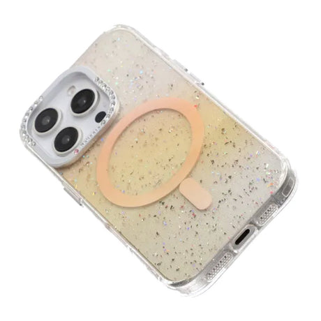 iPhone 16 Pro Deksel Glitter Diamond MagSafe Gull