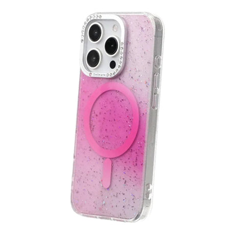 iPhone 16 Pro Max Deksel Glitter Diamond MagSafe Rosa