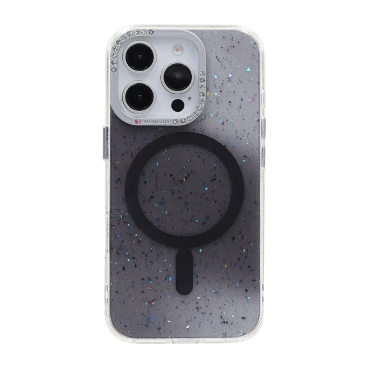iPhone 16 Pro Max Deksel Glitter Diamond MagSafe Svart