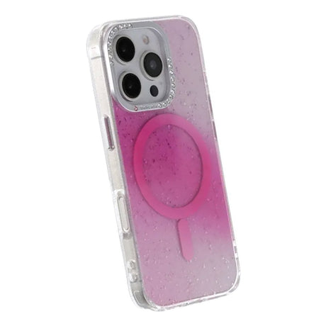 iPhone 16 Pro Deksel Glitter Diamond MagSafe Rosa