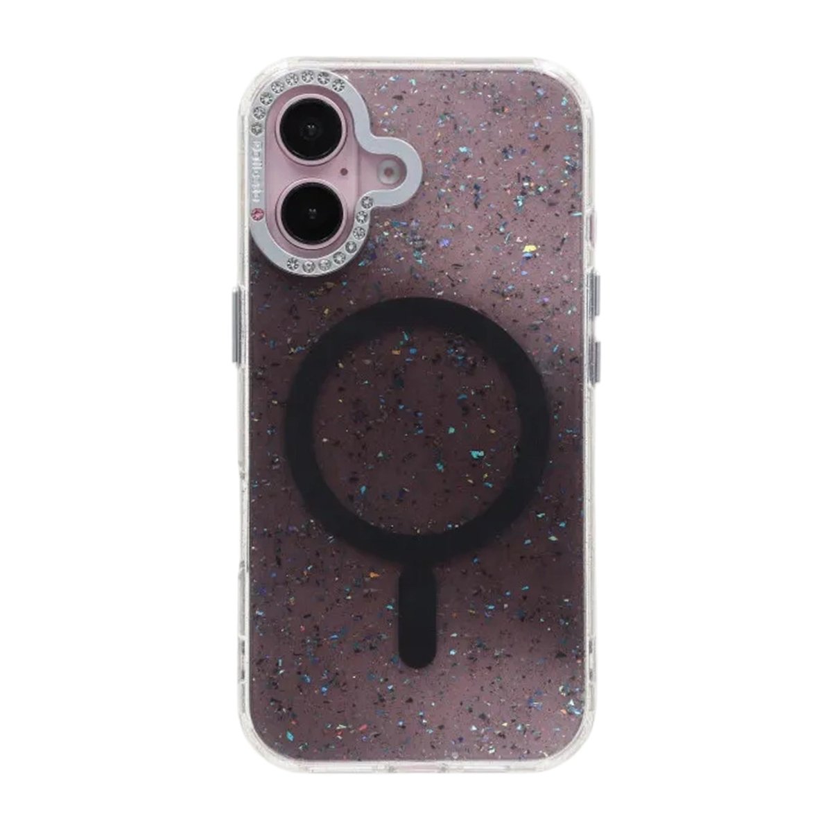 iPhone 16 Deksel Glitter Diamond MagSafe Svart