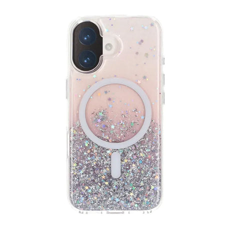 iPhone 17 Deksel Glitter Stjerner MagSafe Lilla