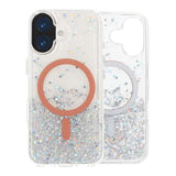 iPhone 17 Deksel Glitter Stjerner MagSafe Oransje