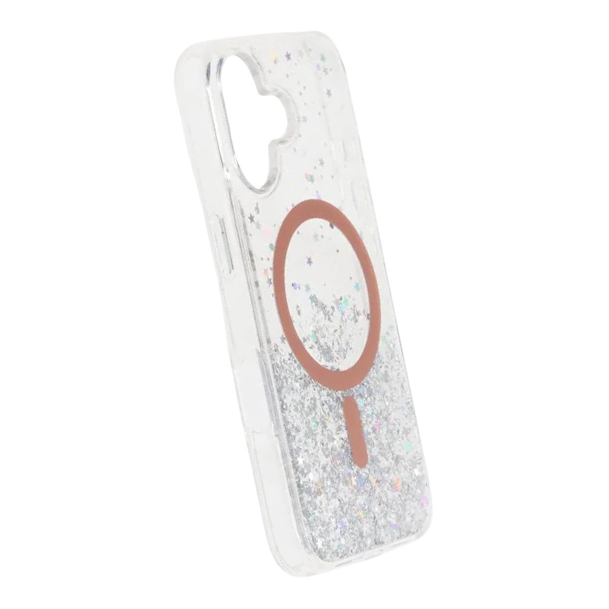 iPhone 17 Deksel Glitter Stjerner MagSafe Oransje