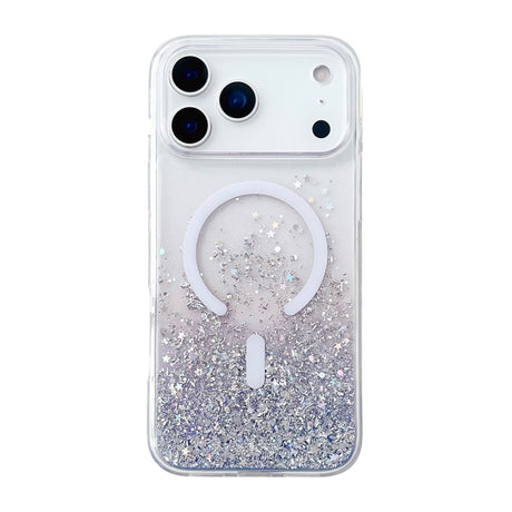 iPhone 17 Pro Deksel Glitter Stjerner MagSafe Lilla