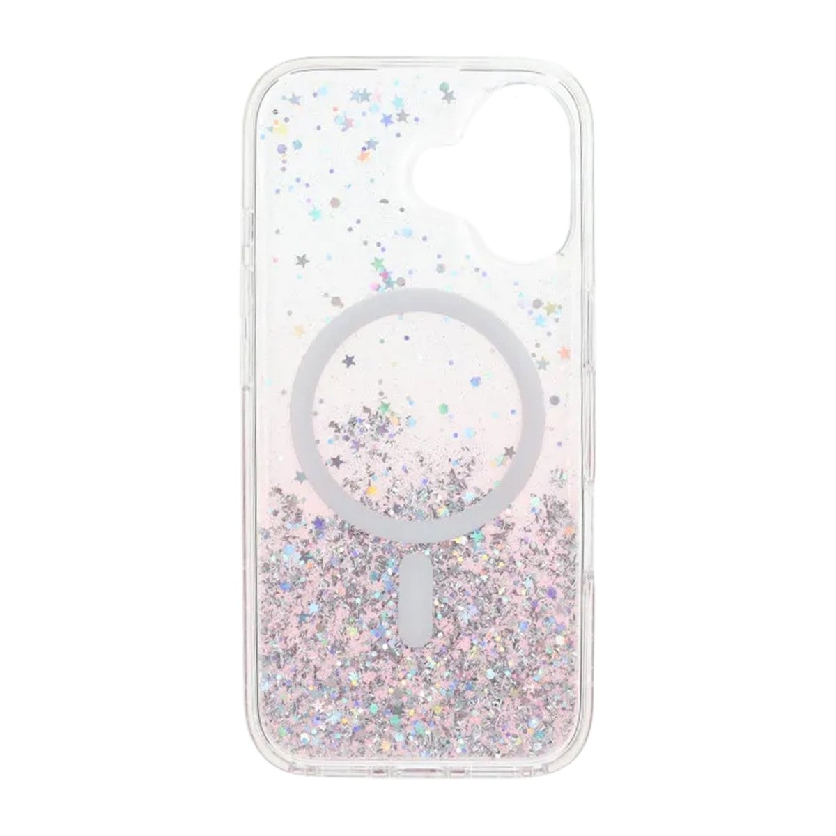 iPhone 17 Deksel Glitter Stjerner MagSafe Rosa