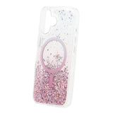 iPhone 17 Deksel Glitter Stjerner MagSafe Rosa