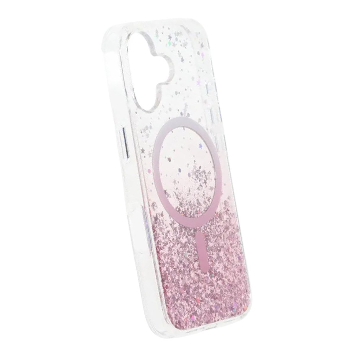 iPhone 17 Deksel Glitter Stjerner MagSafe Rosa