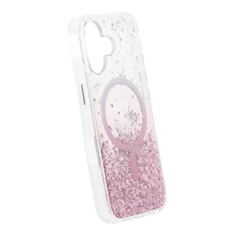 iPhone 17 Deksel Glitter Stjerner MagSafe Rosa