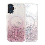 iPhone 17 Deksel Glitter Stjerner MagSafe Rosa