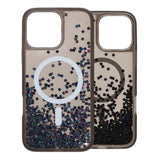 iPhone 16 Pro Max-deksel Diamond Quicksand MagSafe Svart
