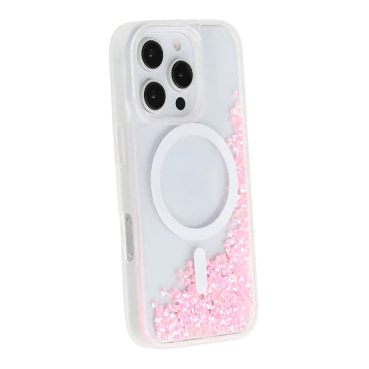 iPhone 16 Pro-deksel Diamond Quicksand MagSafe Rosa